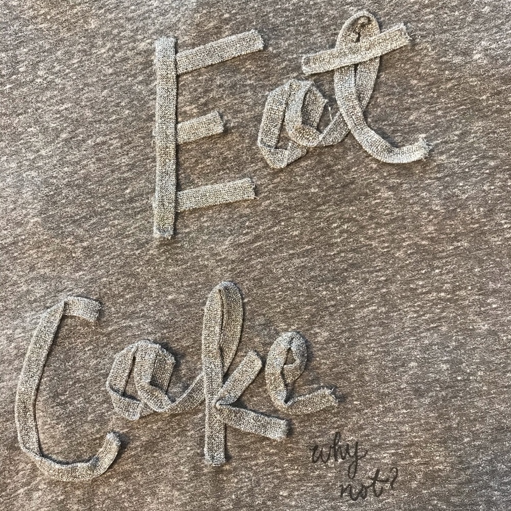 Aerie Silver Tinsel “Eat Cake” Best Tee Shirt - Picture 3 of 5